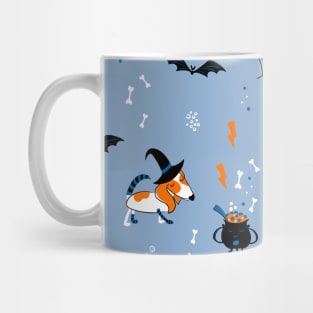 Cute print with a puppy in a witch costume Mug